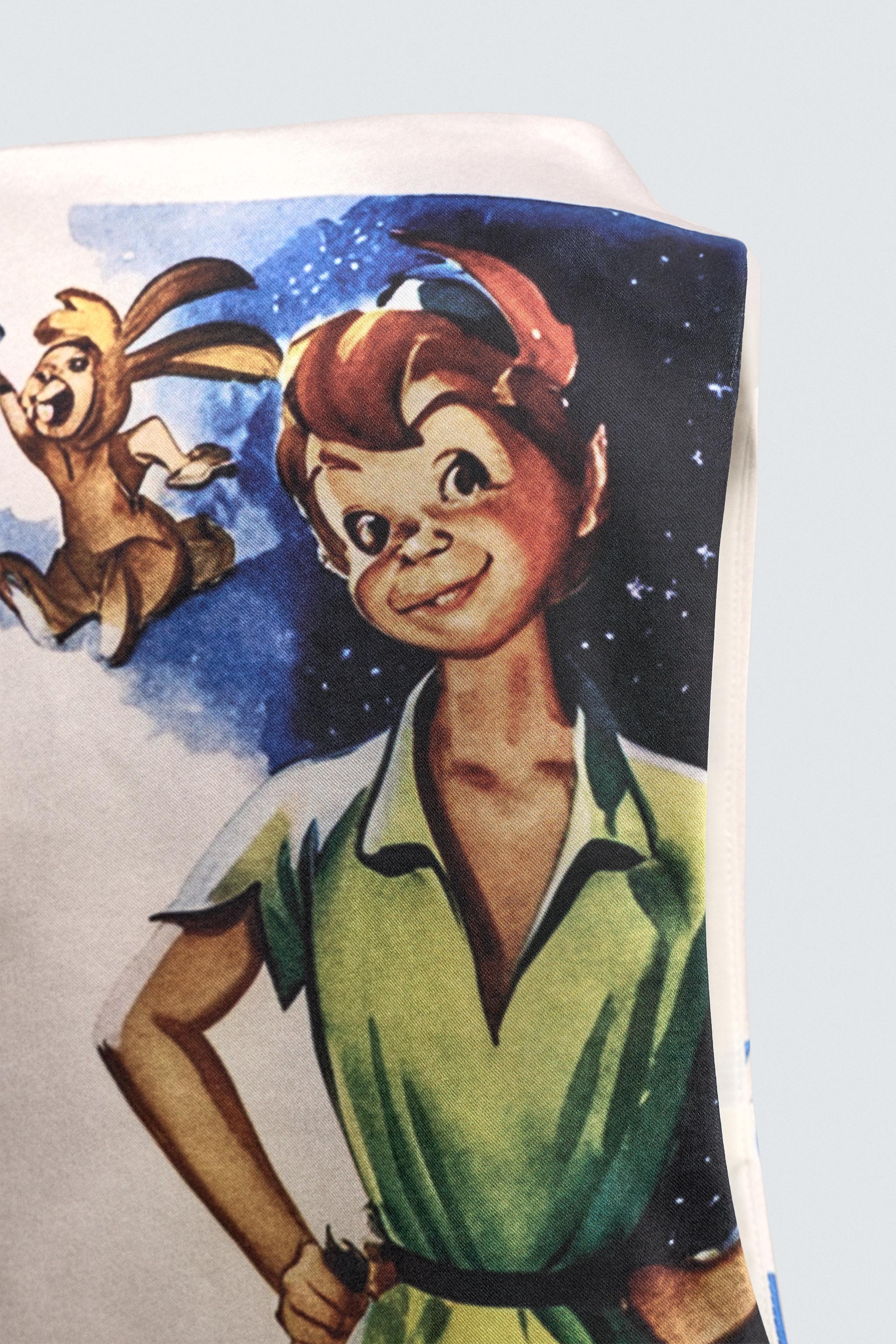 PETER PAN PRINT SATIN DRESS HARRY LAMBERT FOR ZARA X DISNEY